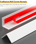 Self Adhesive Wall Corner Guards Peel And Stick Moulding Trim showing red adhesive strip detail