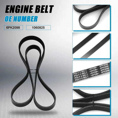 Heavy Duty Remax Serpentine Drive Belt That Fits Honda Civic Chevy Camaro Dodge Charger Plus More for your engine and power steering needs.