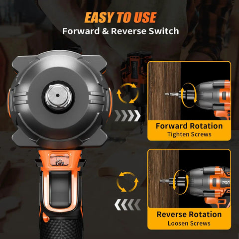 Beast Cordless Impact Wrench 900 Ft Lbs Torque One Half Inch Drive Brushless Power Tool forward reverse switch illustration