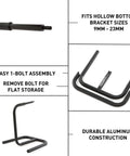 Scorpion Moto Style Portable Bike Stand With Bottom Bracket Crankarm Support durable aluminum parts shown