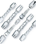 5-piece hydraulic hose field repair kit with chrome-plated steel fittings