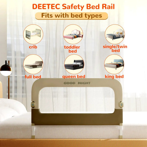 32 Inch Adjustable Folding Bed Rail Guard For Toddlers And Babies for cribs, toddler, single, full, queen, king beds
