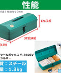 Mountain Tool Box Green, Compact 14.8 By 6.4 By 4.8 Inches Gear Box For Home, Garage And Job Site, Durable Metal Storage