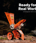 Powerful 6HP Gas Wood Chipper Self Feeding With 208CC 4 Stroke Engine on outdoor ground