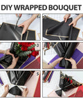 Step-by-step guide using Waterproof Flower Wrapping Paper Set 20 Sheets Black Floral Bouquet Paper for Gift Wrapping Florist Supplies for Weddings and DIY Gift Packaging 22.8 By 22.8 Inches.