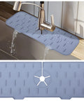 Silicone Faucet Splash Guard Mat For Kitchen Sink, Drip Catcher Tray To Keep Counter Dry, No Mess, Gray, fits 2.50 inch faucet