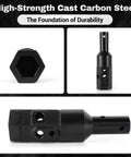 Heavy Duty 2 Inch Hex Female To 2 Inch Round Male Auger Adapter Built Tough Cast Steel One Piece Welded Construction