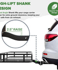 Beefy 60 Inch Hitch Cargo Carrier Basket, 23 Inch Wide By 5.5 Inch Deep, 2 Inch Receiver, featuring high-lift shank design on SUV