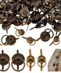 80 Pieces Two Styles Metal Brad Fasteners With Pull Rings Antique Bronze For Journals Books Scrapbooks Albums Jewelry Boxes
