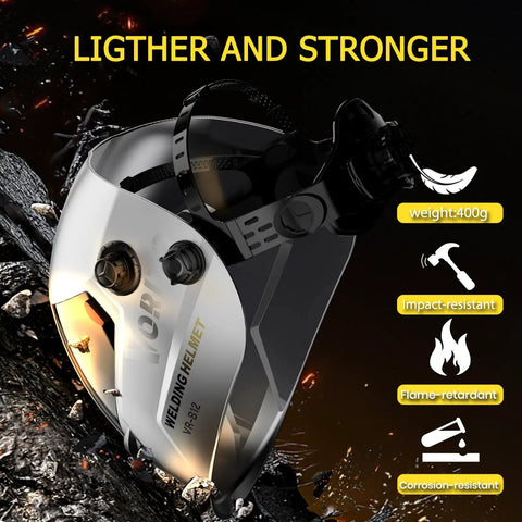 Auto Darkening Welding Helmet With True Color View Large Viewing Window Solar And Battery Powered Wide Shade Range 4/5-13 4 Arc