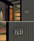 7-Inch Led Backlit Address Number For House Outdoor Sign, Easy-To-Spot, Waterproof Stainless Steel, 6000K, Number 1 shown on wall