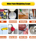 Efficient Heavy Duty Semi Automatic Liquid Filling Machine For Paint And Water With Digital Scale Weighing Hassle Free Cap Sealer 3 In 1 Plug And Play 110V Bucket System showcasing various liquids for filling.