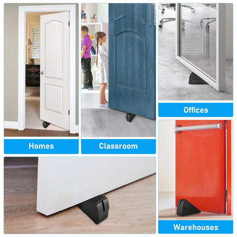 Heavy Duty Door Stopper Wedge With Non Slip Black Rubber Base Made Of Zinc Alloy Keeps Doors From Slamming And Protects Walls