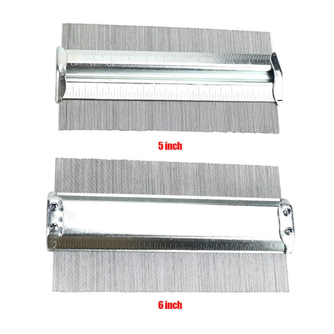 No Sweat Professional Metal Contour Gauge 5 inch and 6 inch with steel pins for woodworking and tile layout work.