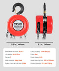 1 Ton Hand Chain Hoist With 10 Ft Lift Height And Galvanized G70 Chain, Heavy Duty Pulley For Garage And Warehouse, front and side view