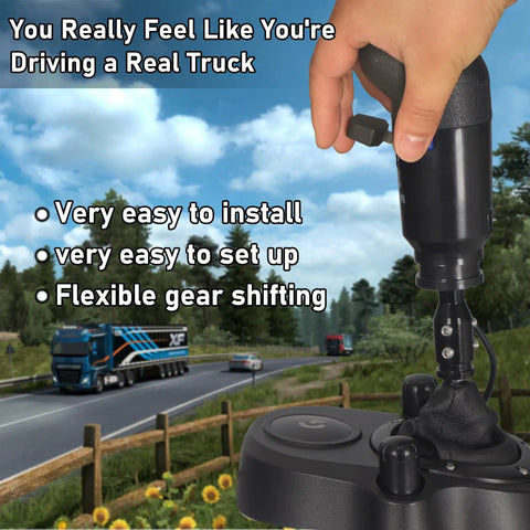 USB Truck Simulator Shifter Knob For ATS And ETS2 PC Racing showing flexible gear shifting with a molded handle.