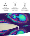Women's Memory Foam U Shaped Travel Neck Pillow Portable Super Cozy For Plane Car Or Office Naps Lightweight Support With Trippy Blue Tie Dye Alien Design