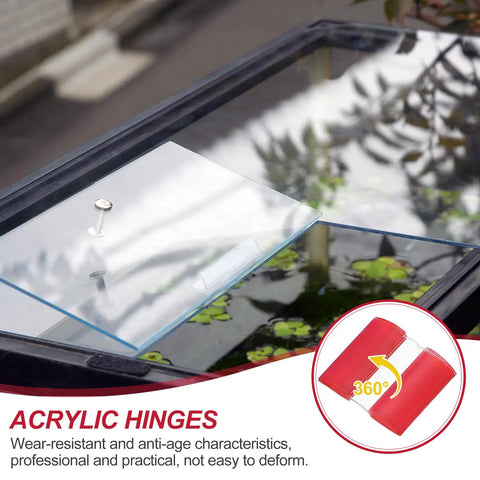 Legit Clear Acrylic Hinges Ridiculously Tough Flexible Design Easy Self Adhesive Mount Heavy Duty Continuous Piano Strip for aquarium lids