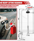 Portable Fuel Transfer Pump With Auto Stop Sensor 3.2 GPM 51 Inch Hose Gas Can Pump with car, red gas can, and adapters