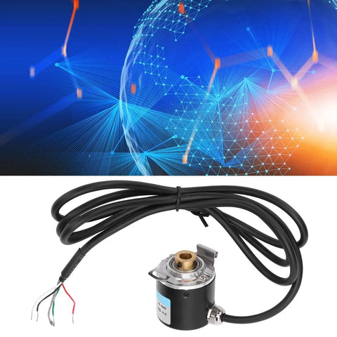 Hollow Shaft Encoder 5 to 24V DC 2 Phase Output Aluminum and Plastic Build Compact with cable for automation