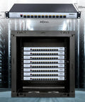Crazy Fast 12 Port 10G SFP Plus Managed Switch With L2 And L3 Capabilities in server rack, front view of network setup