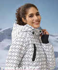 Model wearing Women's Waterproof Ski Snow Jacket With Hood Fleece Lined Warm Winter Rain Coat Fully Taped Seams Windproof Shell X Large