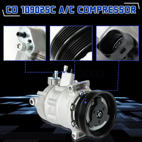 Heavy Duty 12V Auto AC Compressor With Clutch Makes A Quick Straight Swap For Vw Beetle Golf Passat And Tt Rs Quattro close-up view