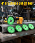 Cordless 4 Inch Cut Off Tool With Brushless Motor, 18,000 RPM, Tool Only, Compatible With DeWalt 20V Max Battery, lightweight design