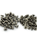 Flat Out Classic Black Solid Brass Sam Browne Buttons Screw Studs And Nail Rivets For Diy Leather Craft Belt Wallet Handbag Builds 5 To 7 Millimeter Straight Up Heavy Duty Craft Hardware set of 30 black brass studs and screws.