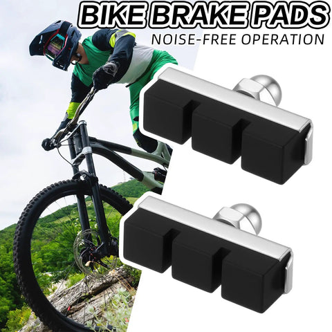 8 Pack Bike Brake Pads 40mm Universal Caliper Replacement Set for Road Mountain BMX C-Brake Front and Rear View