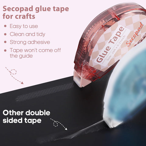 Double Sided Craft Tape Roller Kit 4 Pack 0.3 Inch x 26 Feet Clear Adhesive for Scrapbooking, Glue Runner in use