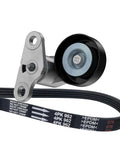 Close-up of AC Belt And Tensioner Kit For GM Trucks And SUVs Fits Yukon Tahoe Silverado Sierra Avalanche Express 1500 1999-2008