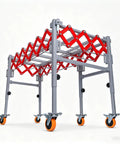 Expandable Flexible Roller Conveyor With 600 Lbs Capacity, Smooth Ball Bearing Casters, adjustable height and telescoping frame.