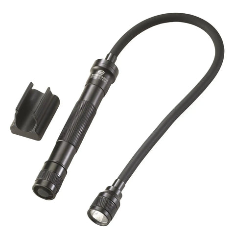 Jr. Reach LED 115-Lumen Handheld Flashlight With Flexible 14-Inch Extension Cable, Two AA Batteries Included, 77M Beam, in Black with Clip