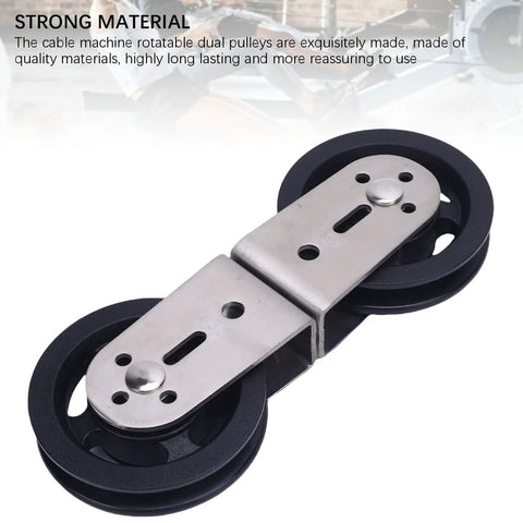 Rotating Double Pulley Cable Machine for Your Home Gym Setup quiet durable weightlifting equipment featuring dual black and silver pulleys