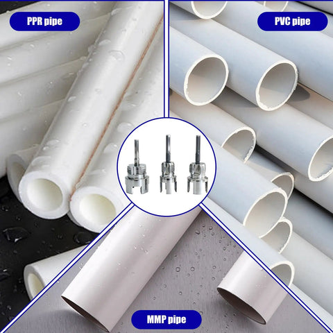 Internal And External Pipe Threading Tool Set For PVC Pipes One Half Inch Three Quarters Inch And One Inch Pro Electric Drill Compatible Pipe Threader Kit 3 Pcs For Quick Tapping And Easy Thread Cutting On Plastic Pipes