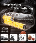 Portable Tire Inflator With 160 PSI Pressure Gauge Electric Air Pump For Car Motorcycle Bike And Balls, charging view