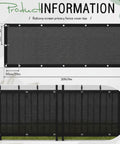 3 Ft By 30 Ft Balcony Screen Privacy Fence Cover HDPE UV Resistant Outdoor Mesh Privacy Screen Shield For Deck Patio Backyard Pool Porch Keeps Nosy Neighbors Out While Letting Breeze Flow And Light In installed on a fence.