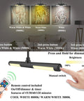 Rechargeable Picture Light With Remote demonstrating 3 color modes and dimmable settings for paintings and wall art display