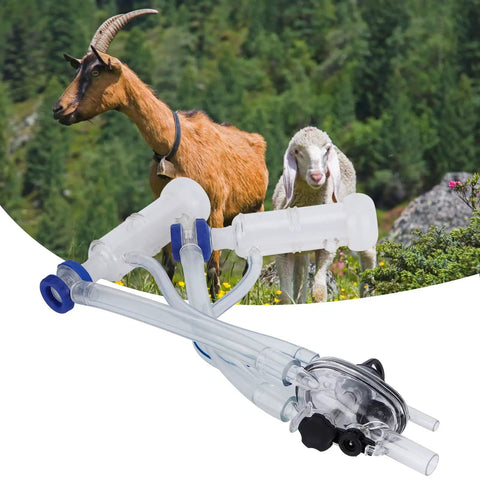 Goat And Sheep Milker Claw Kit With Teat Cups And Milking Cluster for Mobile Handheld Milking System displayed with animals