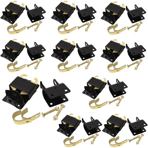Lock Down Your Yard With These 2Way Lockable Gate Latches 10Pack Replaces Speeco S16100700, featuring heavy-duty black and gold hardware.