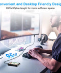 Person using 2 In 1 NFC Smart Card Reader With Contact And Contactless CAC Reader For DOD Military IDs And Bank Chip Cards USB C Compatible Across Mac Windows Linux Android