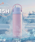 Portable Breast Milk Cooler Keeps Infant Formula And Breastmilk Icy Fresh For Up To 15 Hours With Triple Wall Vacuum Insulation Stainless Steel Build And Bpa Free Bottle Plus Ice Pack For No Sweat Road Trips in pink, showcasing 360° cooling protection.