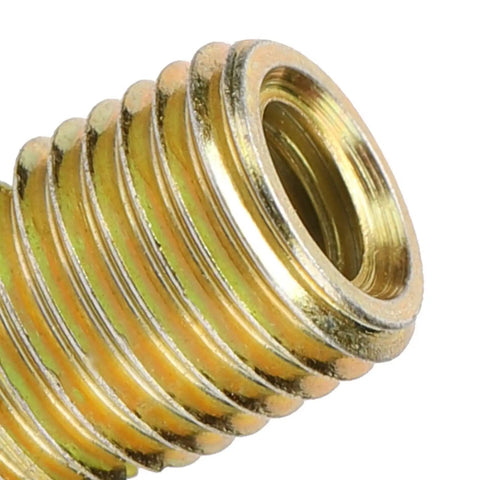 20 Pcs Self Tapping Thread Inserts Made From Durable Carbon Steel With Yellow Zinc Plating For Heavy Duty DIY Repairs And Professional Fastener Reinforcement Jobs That Last A Life Time close-up of threaded insert showing yellow zinc plating