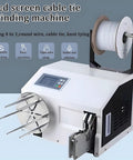 Slick Automatic Bundling Machine For Gold Wire Sealing With Fast Twist Tye Sealer And Smart Winding Function, displaying LCD screen and cable reel.