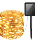 Outdoor Dope Solar String Lights 39 Feet Copper Wire With 120 LED Eight Modes Warm White Waterproof Garden Patio Decor
