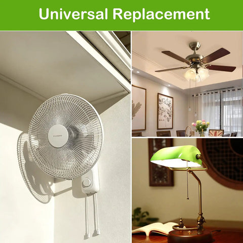 Ceiling Fan Pull Chain Switch With Three Speeds And Four Preinstalled Wires Includes CBB61 Capacitor Set Easy Install shown with fan