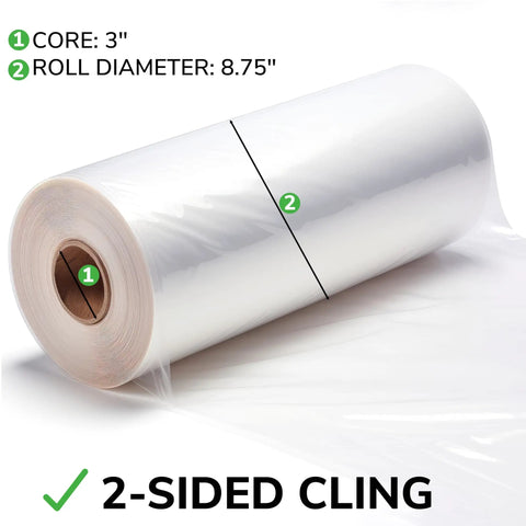 Industrial Heavy Duty Shrink Wrap Stretch Film Roll 18x4265 Foot 120 Gauge Super Tough Plastic Sheet with 3 inch core and 8.75 inch diameter.