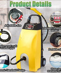 Hot Shot 3.5L High Pressure Steam Cleaner With Adjustable Pressure For Tough Grease And Deep Cleaning Includes Long Hose And Pro Accessories in yellow with adjustable features.