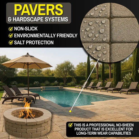 Concentrated Silane Siloxane Water Repellent For Concrete Brick And Masonry Surface Sealer Low Voc Penetrating Formula on paver stones.